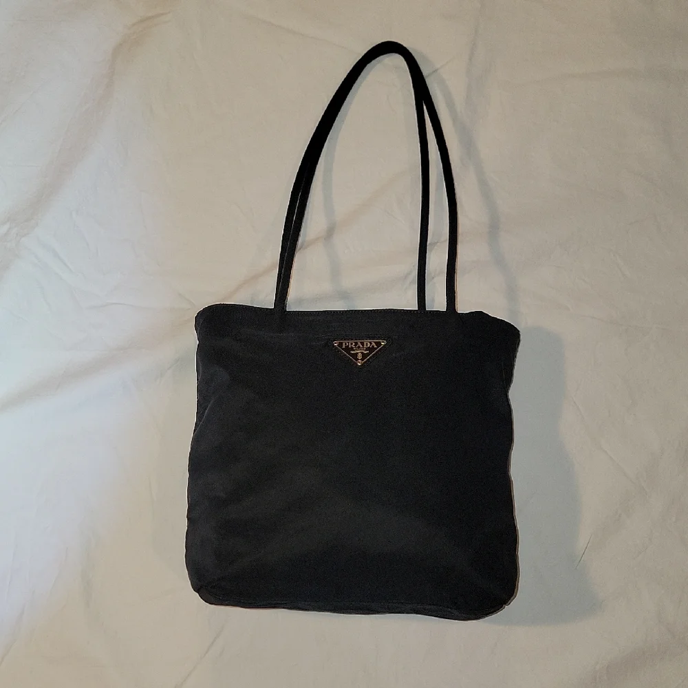 Prada Black Nylon Tote with  Straps